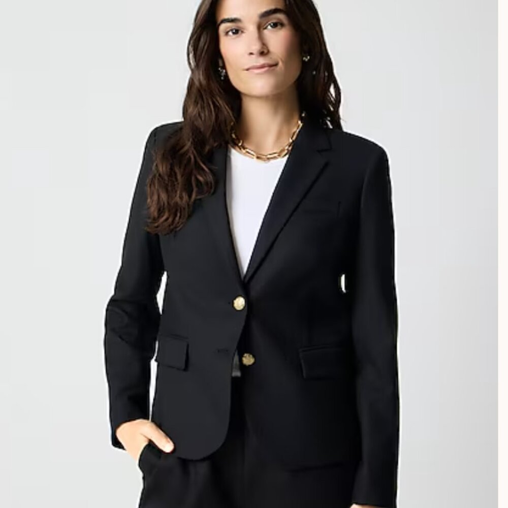 J.Crew Factory Original Schoolboy Black Blazer w/Gold Buttons EUC
